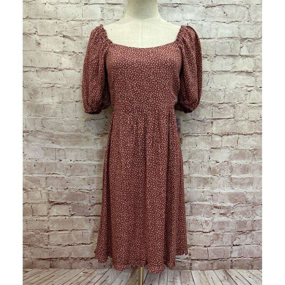 Live to Be Spoiled Kohl's Mini Dress Smocked Peasant Floral Size S NEW